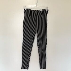 Princess Polly Striped Skinny Pants Stretch Black & White 8